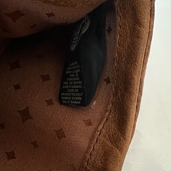 Fossil Vintage Brown and Cream Striped Tri-Fold Leather Wallet - Picture 10 of 14